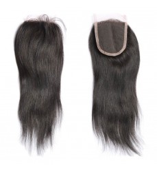 Factory Price Human Hair Brazilian Straight Closure 4x4 Free Part 