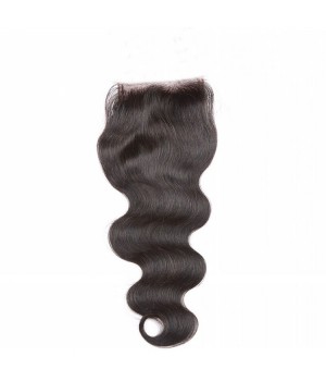 Virgin Human Hair Brazilian Body Wave Lace Closure 4x4 Free Part