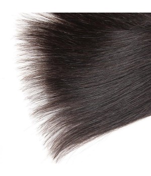 100% Human Hair Unprocessed Brazilian Straight Hair 13x4 Lace Frontal Closure Free Part